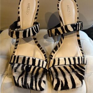 Arezzo Zebra Print Heels